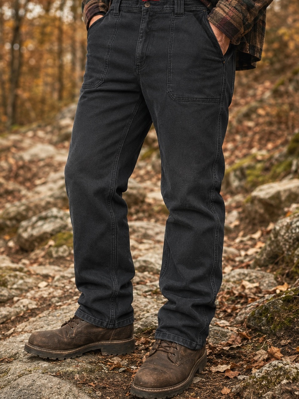 Coleman Men’s 40x32 Fleece Lined Work Pants Black Utility Outdoor Winter